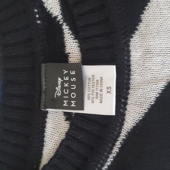 Disney Womens Multicolor Mickey Mouse Argyle Knitted Pullover Sweater XS - Picture 5 of 5